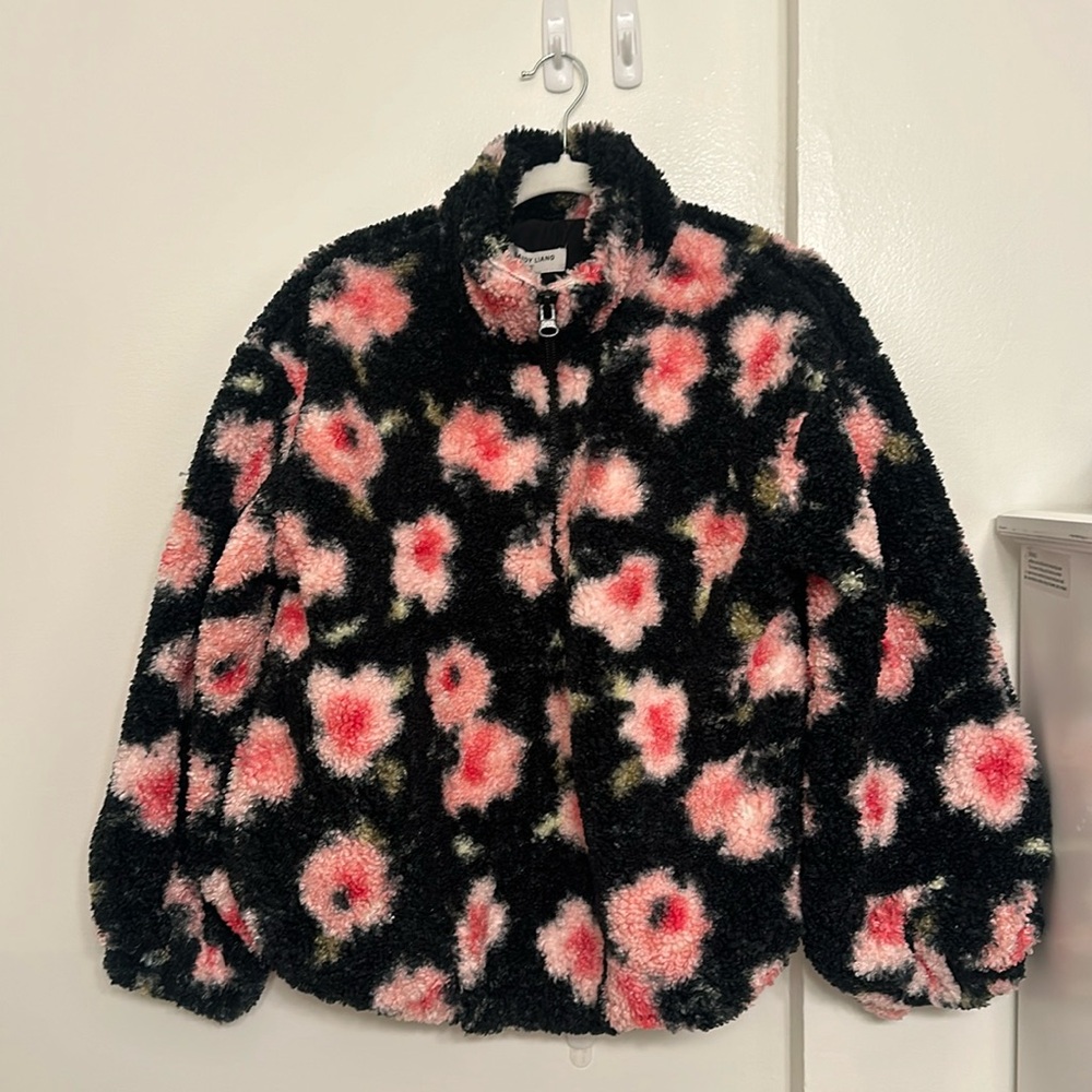 Sandy Liang x Target flower pullover quarter zip Sherpa NWT, size M